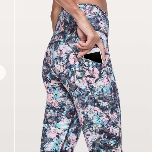 Lululemon Fast & Free Leggings Crop II *Nulux 19" Dappled Daze Multi - Picture 4 of 16